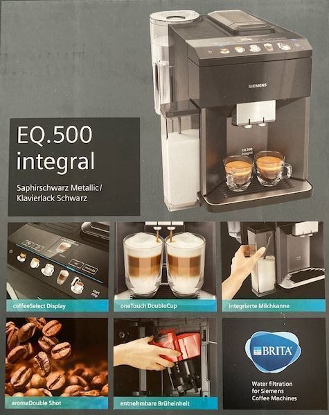 Siemens Kaffeevollautomat EQ.5 integral TQ505D09, Milchsystem, 15 bar, 1,7L, schwarz