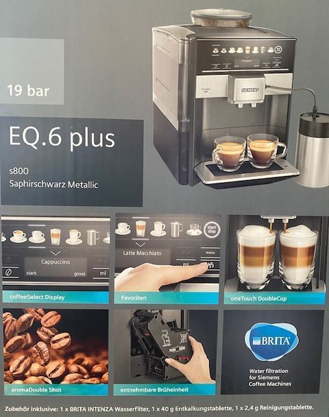 Siemens EQ.6 plus s800 TE658509DE Kaffeevollautomat mit Milchbehälter #