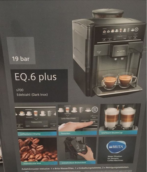 Siemens TE657509DE EQ.6 plus s700 Kaffeevollautomat Edelstahl Dark Inox