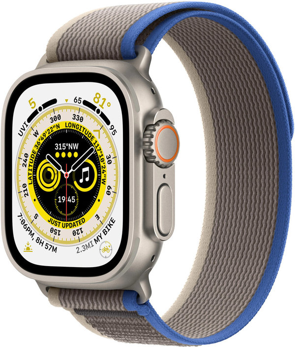 Apple Watch Ultra LTE 49mm Titanium Trail Loop blau/grau M/L (Neu, Differenzbesteuert)
