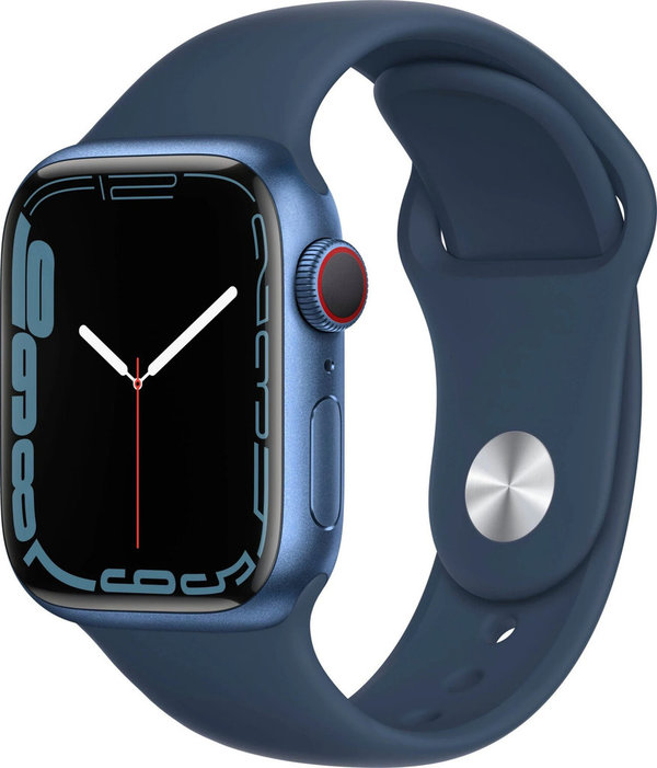 Apple Watch Series 7 GPS + Cellular 45mm Abyssblau Sportarmband MKJT3FD/A mit 19% MwSt.