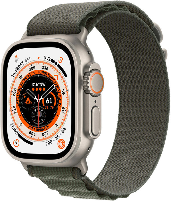 Apple Watch Ultra LTE 49mm Titanium Alpine Loop Grün Small (Neu, Differenzbesteuert)