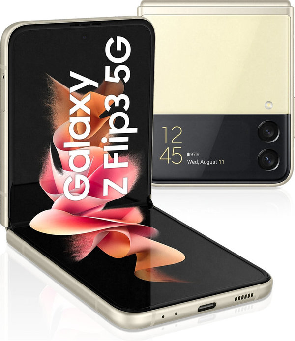 Samsung GALAXY Z Flip3 5G Smartphone Creme/Weiss 128GB Dual-SIM