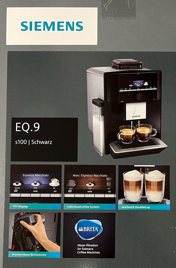SIEMENS TI921509DE EQ.9 S300 Kaffeevollautomat Schwarz/Edelstahl #